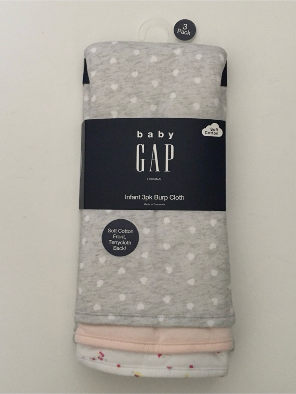 Baby Gap burp cloths cotton 3 pack